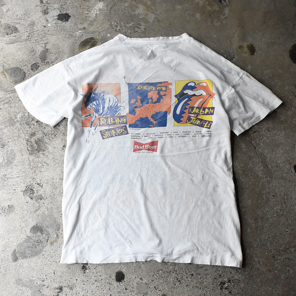 90's The Rolling Stones×Budweiser "URBAN JUNGLE" EUROPE 1990Tour ロック Tシャツ XXXL size! 250802H