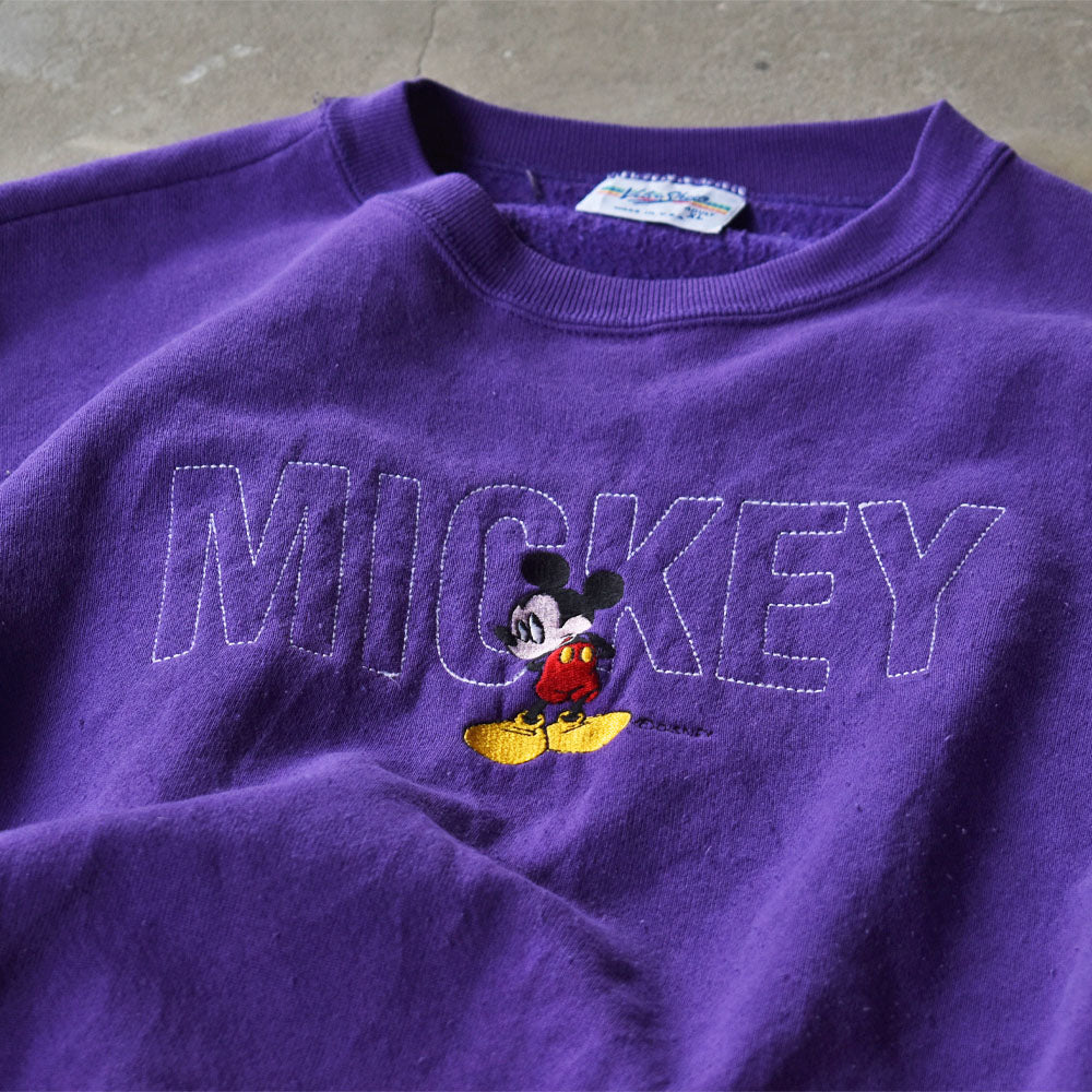 90's　Disney/ディズニー “Mickey“ 刺繍 スウェット　USA製　230911