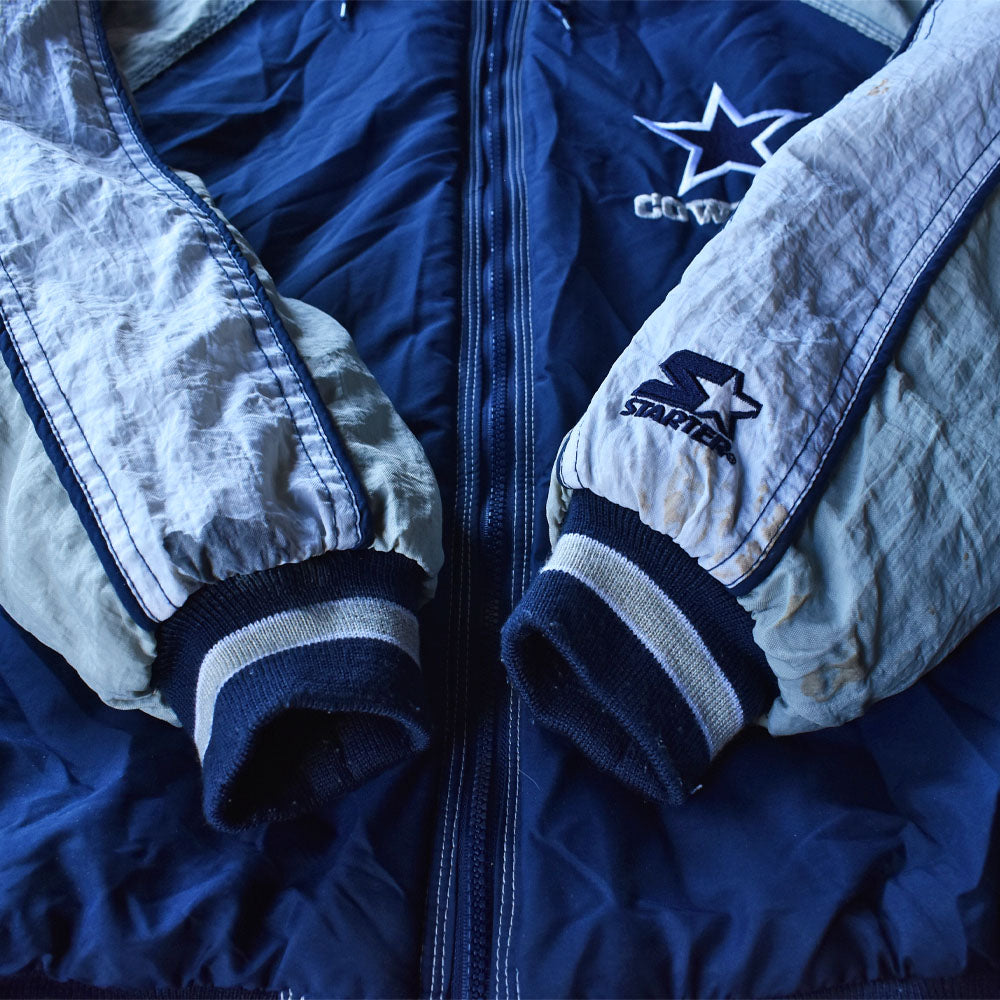 90’s STARTER “NFL COWBOYS” 中綿入り フード付き ナイロンジャケット 240109