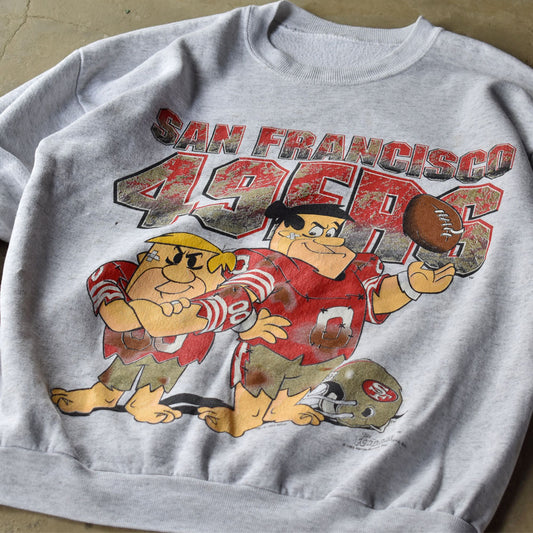 90’s The Flintstones “San Francisco 49ERS” キャラ スウェット 240424