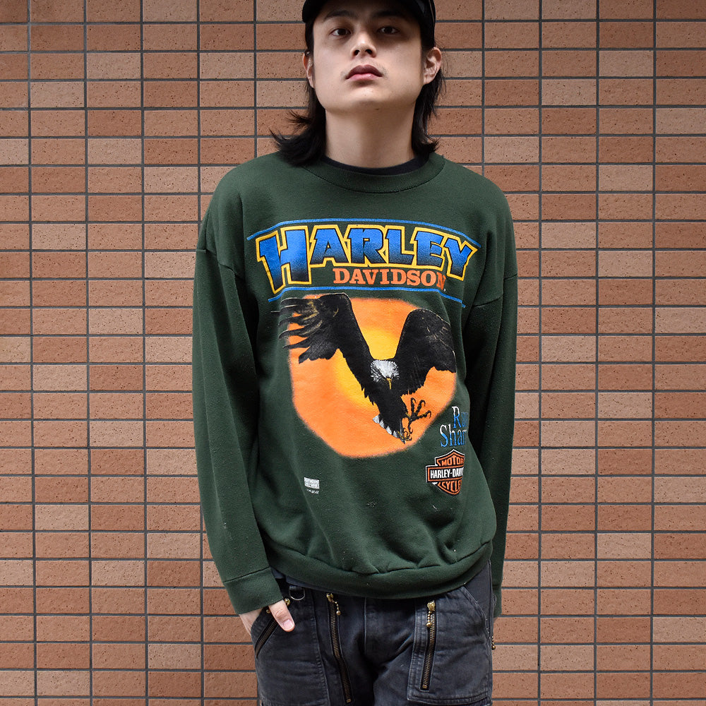 90’s Harley-Davidson イーグル バイク スウェット USA製 240310H