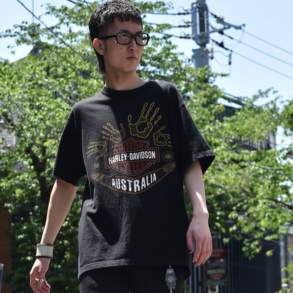 90's Harley-Davidson/ハーレー・ダビッドソン ロゴ×ハンド!Tee 230511H