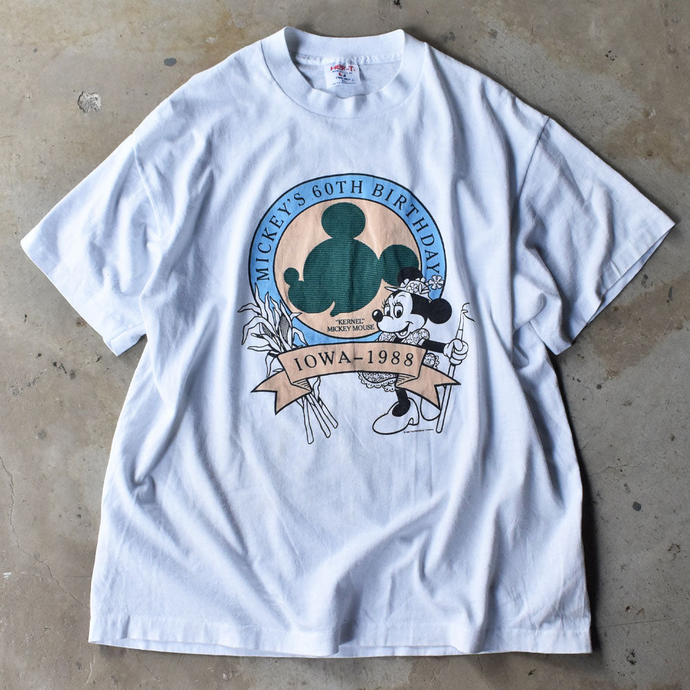 80’s Disney “Mickey’s 60th birthday” キャラ Tシャツ USA製 240329