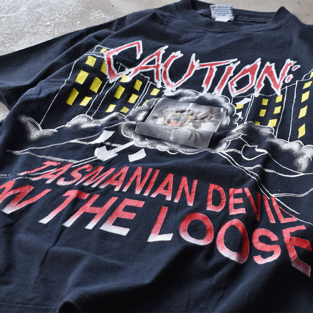 90's Looney Tunes/ルーニー・テューンズ "CAUTION" Tシャツ USA製 230530