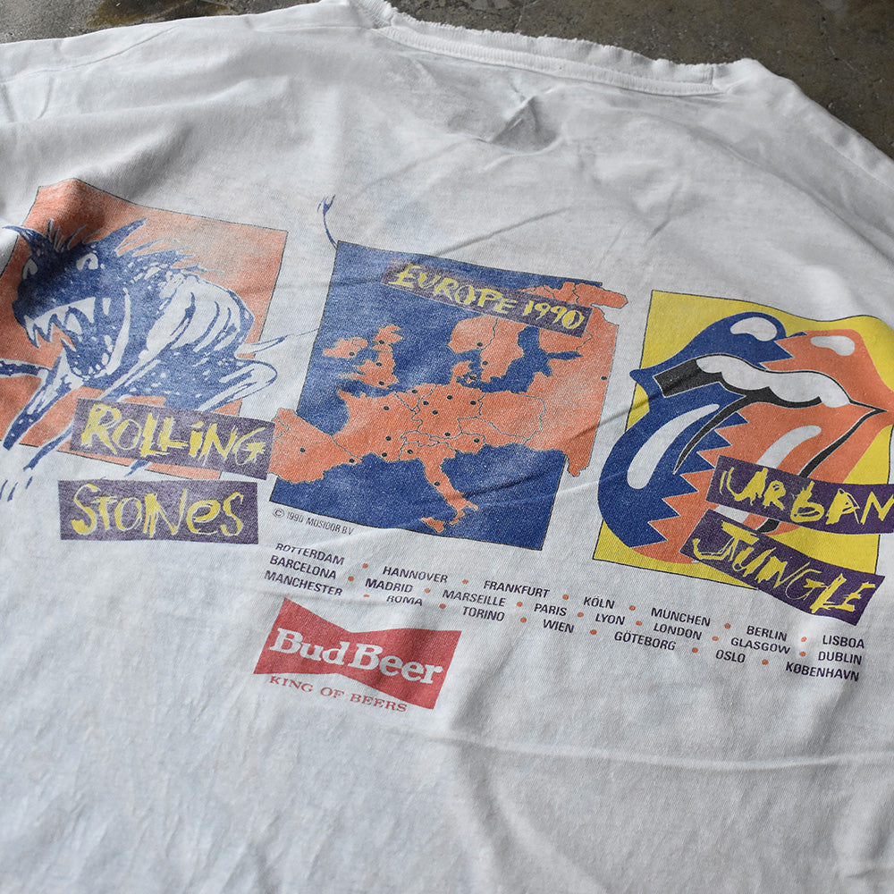 90's The Rolling Stones×Budweiser "URBAN JUNGLE" EUROPE 1990Tour ロック Tシャツ XXXL size! 250802H