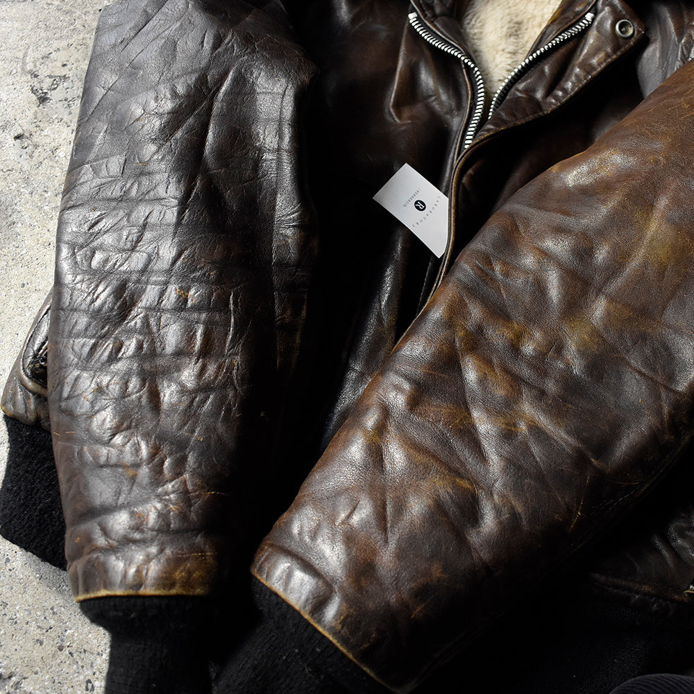 70's Schott “L-S-674-M-S” G-1 Type フライト レザージャケット USA製 240130H