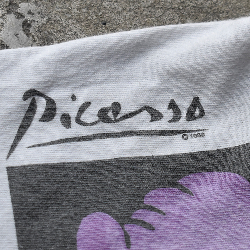 80's Pablo Picasso “花と女性” art Tシャツ USA製 240329H