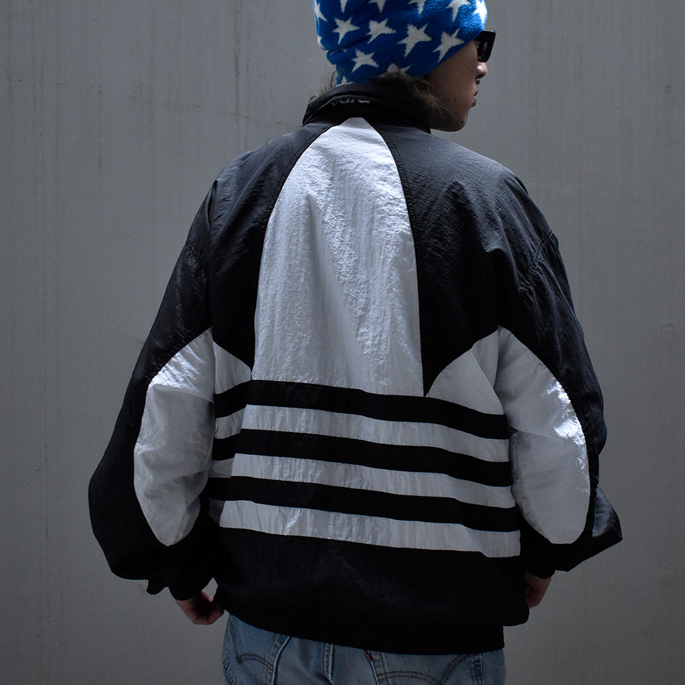 80's~ adidas big!トレフォイルロゴ ナイロンジャケット 231005H