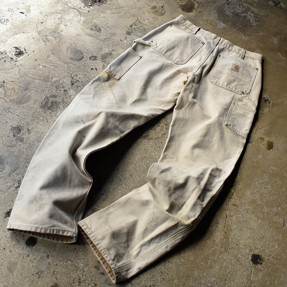 Y2K フェード&ダメージ! Carhartt ダブルニー ブラウンダック ペインターパンツ USA製 250128H