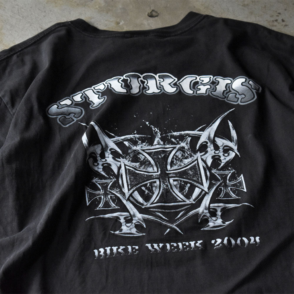 Y2K “Sturgis Bike week 2004” 両面プリント バイク Tシャツ 240619