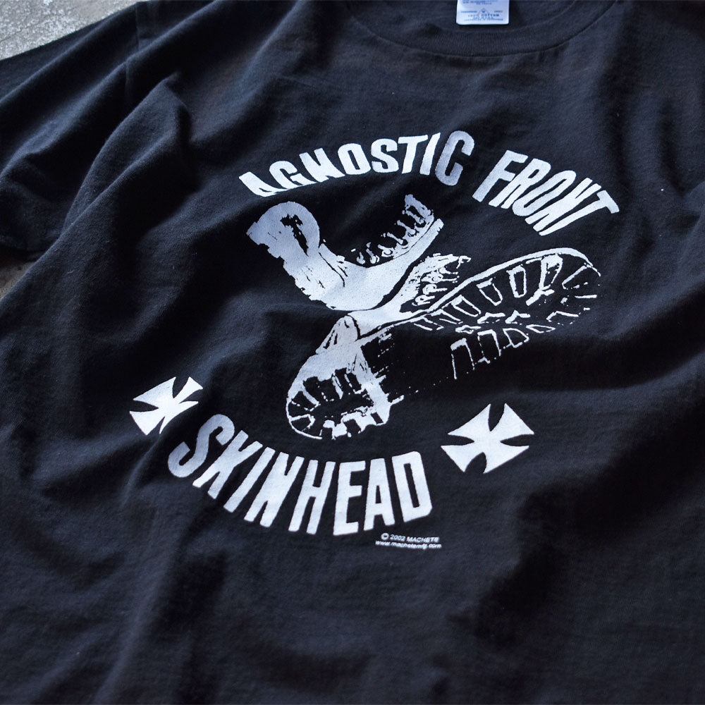 Y2K デッドストック！ Agnostic Front “skinhead” バンドTシャツ 230917
