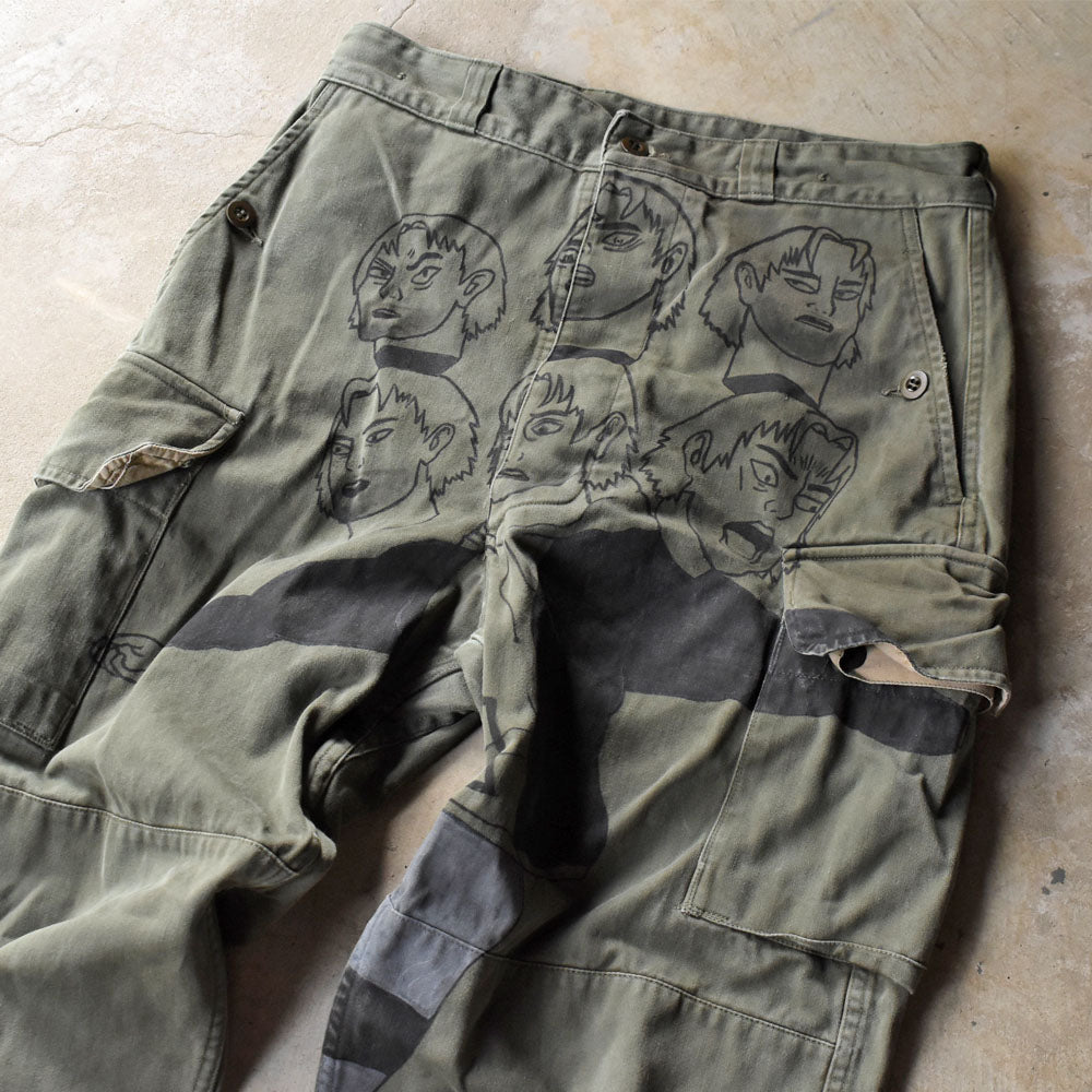 70’s French Army M-47 ハンドペイント ミリタリーパンツ 251007H