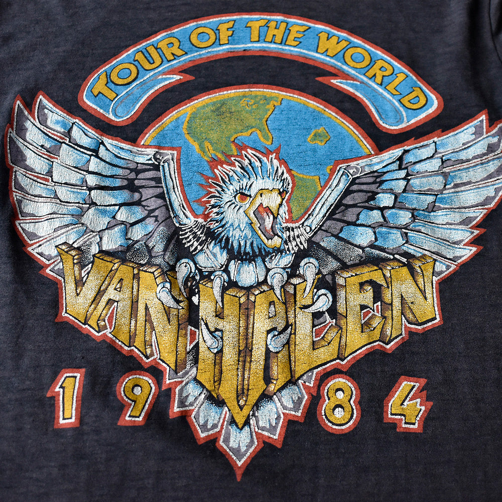 80's Van Halen “Tour Of The World 1984“ ロック Tシャツ 250702H
