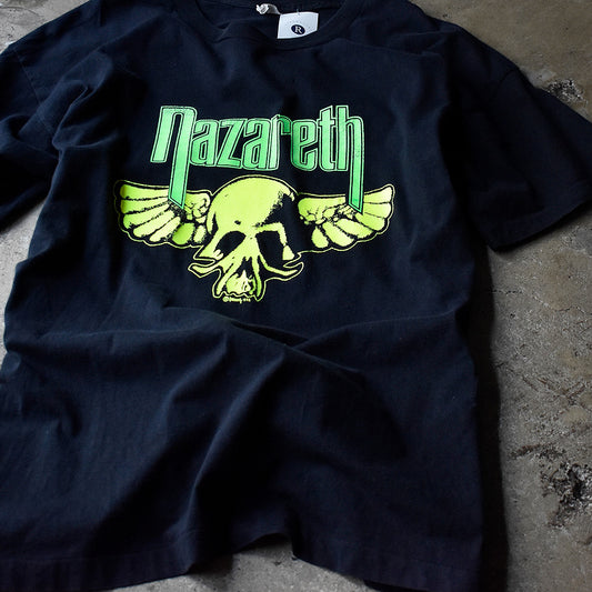 90's Nazareth スカルウィングロゴ！ 蛍光プリントカラー Tシャツ 240505H