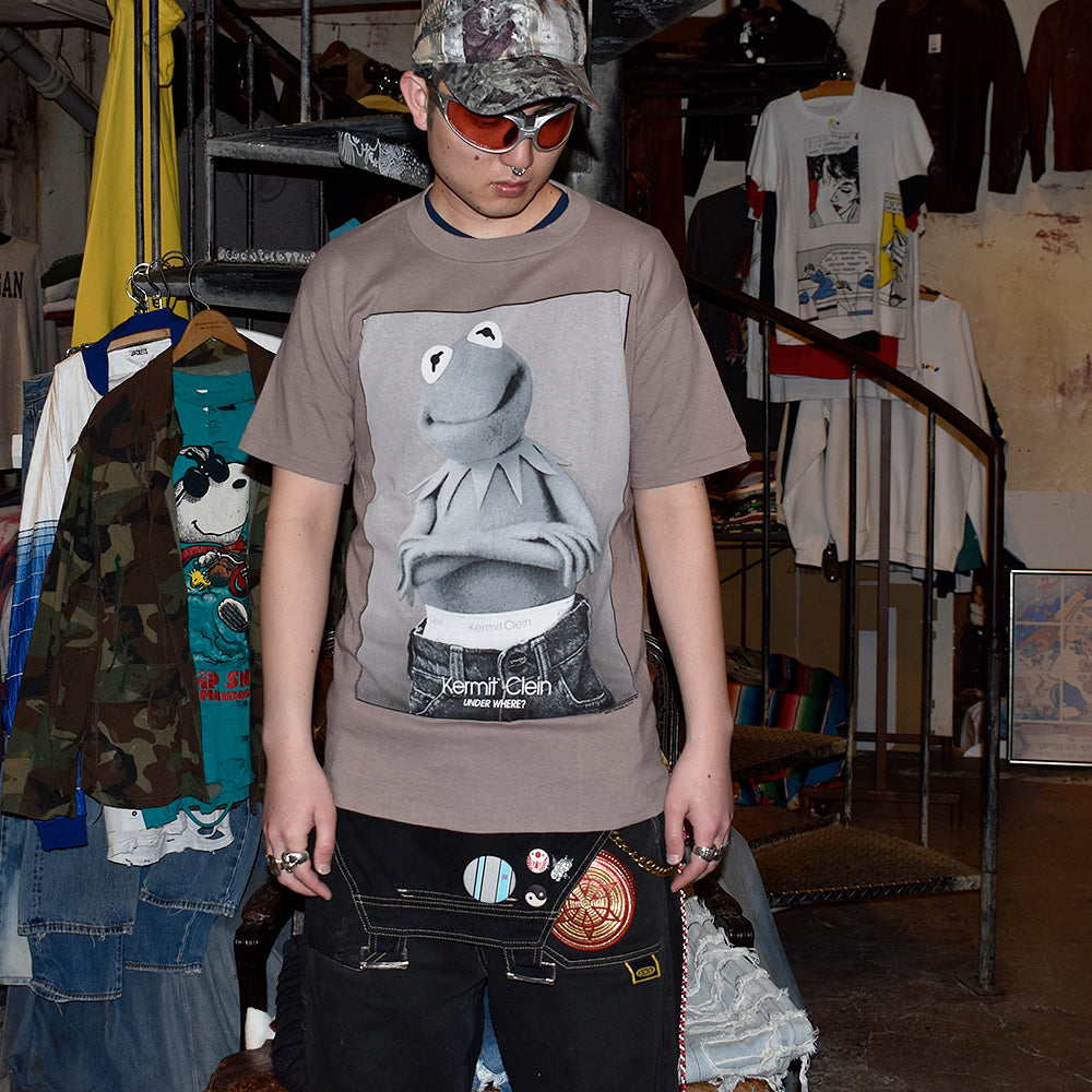 90's “Kermit Clein” Calvin Kleinパロディ! Tシャツ USA製 250401HY3