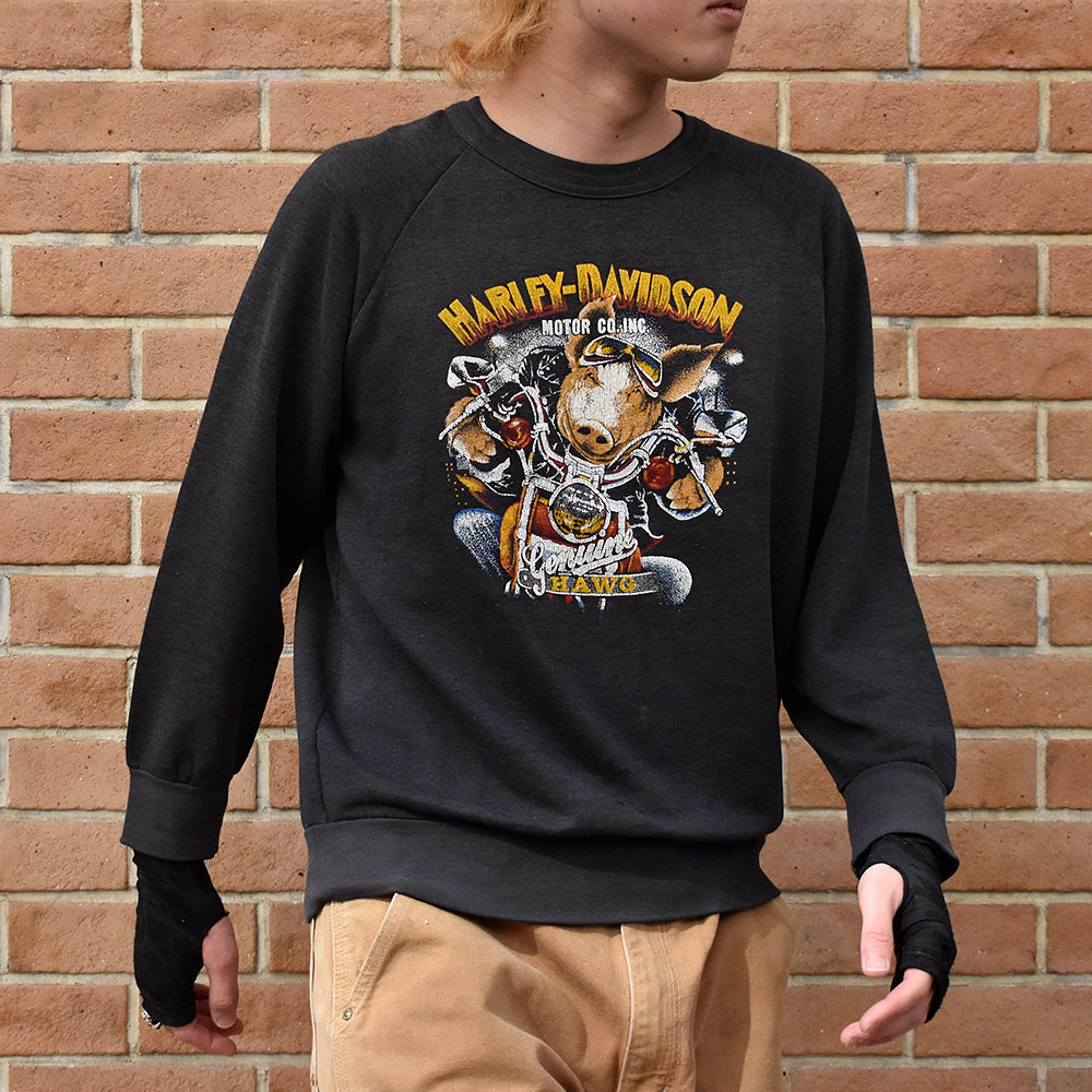 80’s Harley Davidson “Pig(Hawg) × Skull” スウェット 240208H