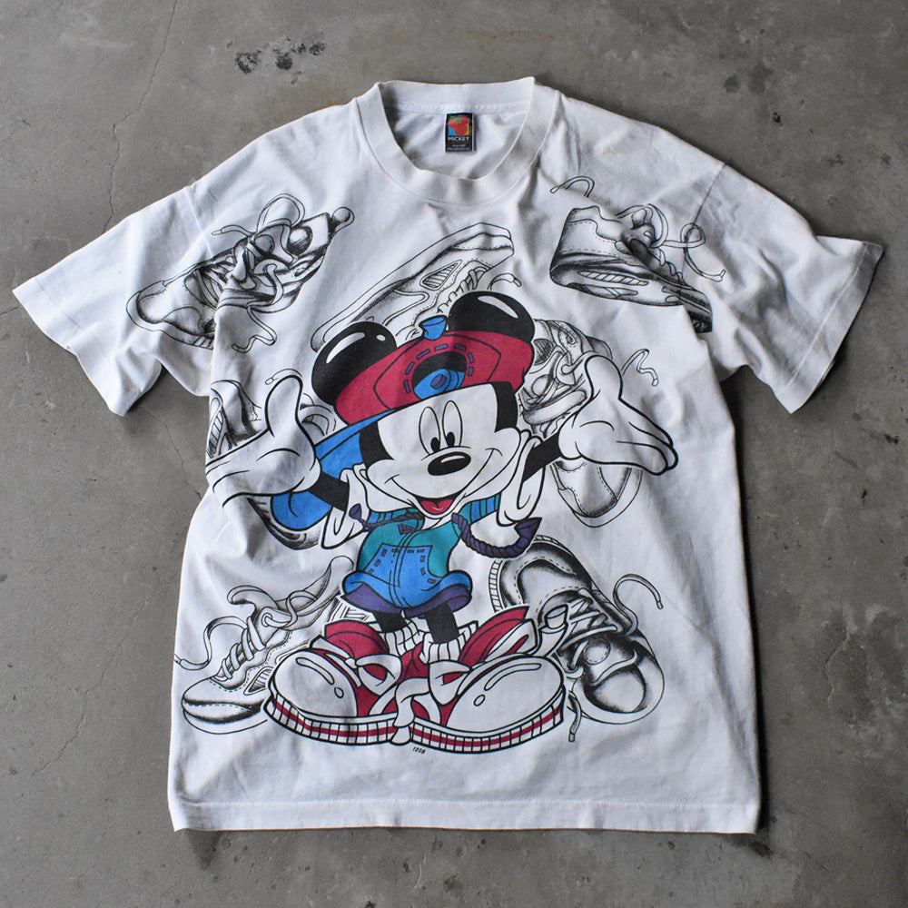 90’s Disney ”MICKEY” AOP! キャラ Tシャツ USA製 240809
