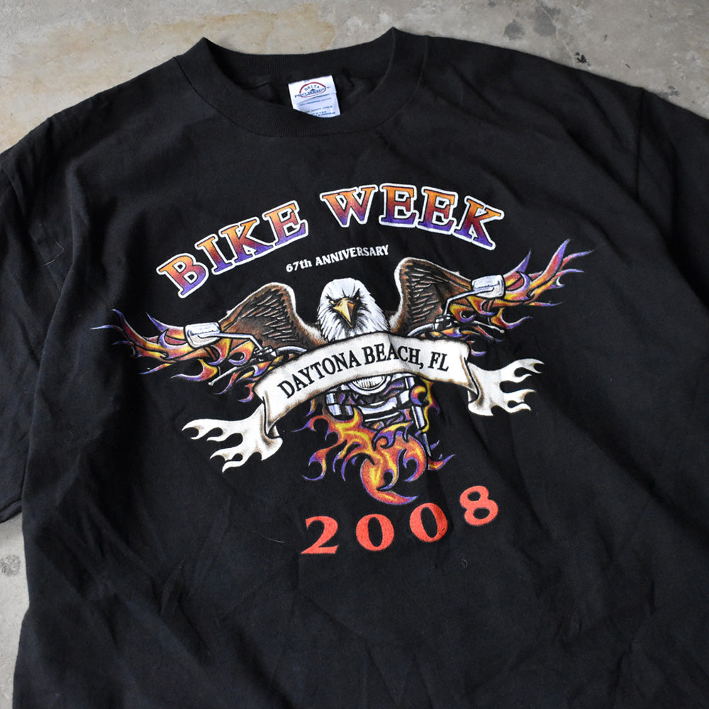 デッドストック! “BIKE WEEK 2008” 両面プリント バイク Tシャツ 240807