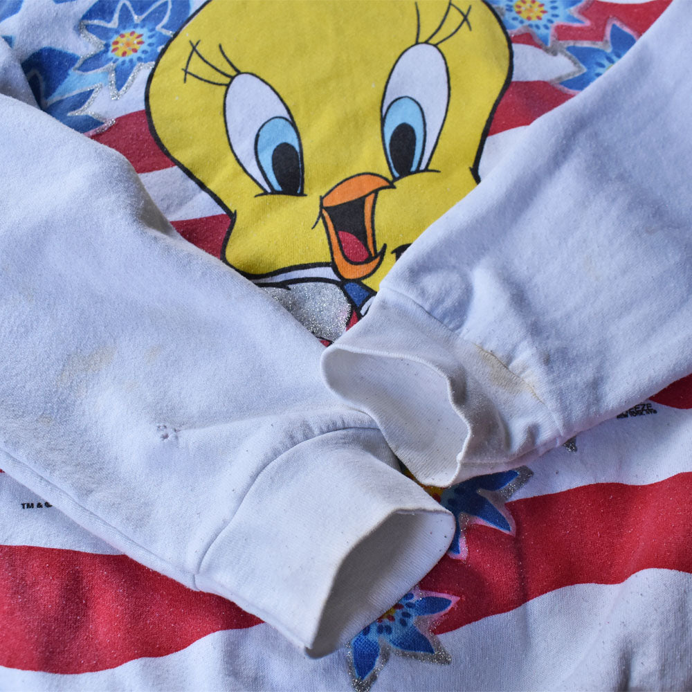 90’s Looney Tunes AOP！ tweety キャラ スウェット USA製 240426