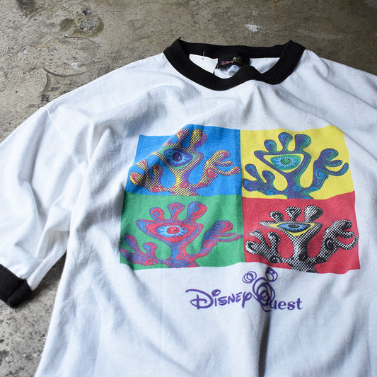 Y2K Disney “DisneyQuest“ リンガーTシャツ USA製 240510H
