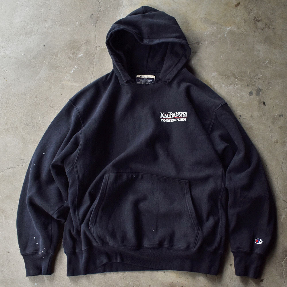 Y2K Champion/チャンピオン 雰囲気◎ “KM BROWN CONSTRUCTION” RWパーカー 230911