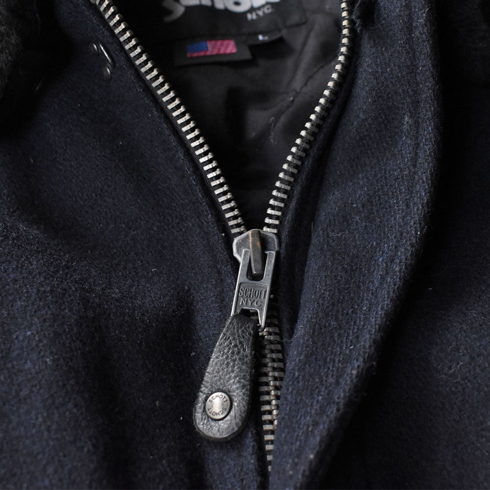 Schott ウール × レザー フライトジャケット 251017H
