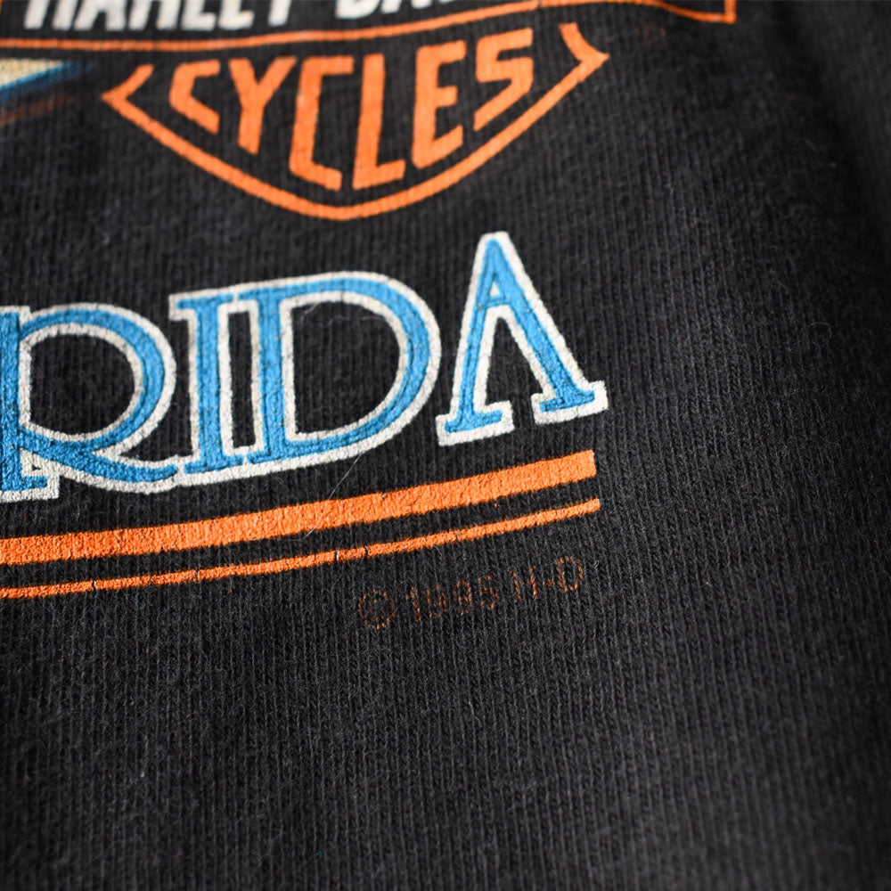Y2K Harley-Davidson “DAYTONA BIKE WEEK 2001” ファイヤーパターン! 両面プリント Tシャツ USA製 250409