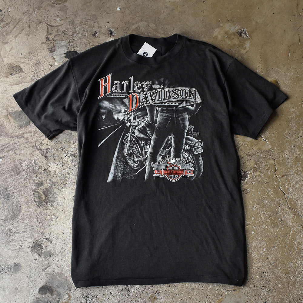80's 3D EMBLEM “Harley-Davidson” バイク Tシャツ USA製 250818H