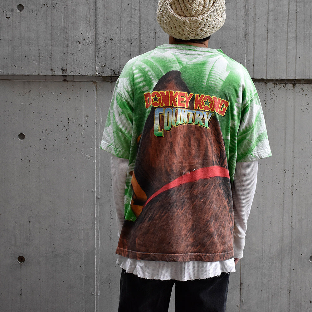 90's AOP! Nintendo “Donkey Kong Country” Tシャツ USA製 241125H
