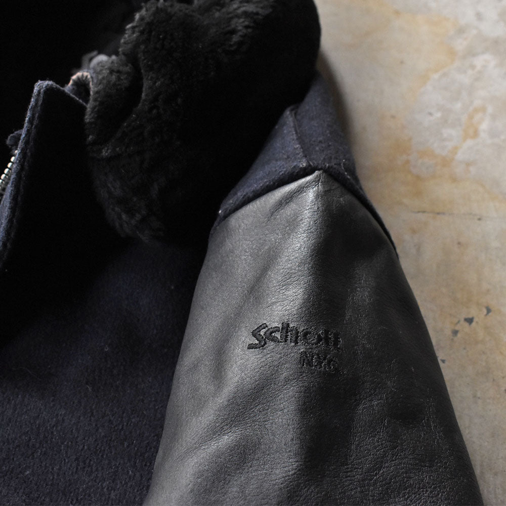 Schott ウール × レザー フライトジャケット 251017H