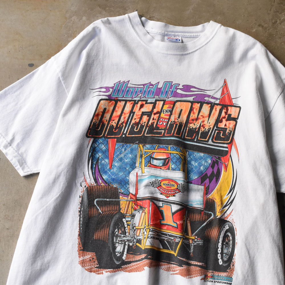 Y2K Hanes “WORLD OF OUTLAWS” レーシング Tシャツ 250509