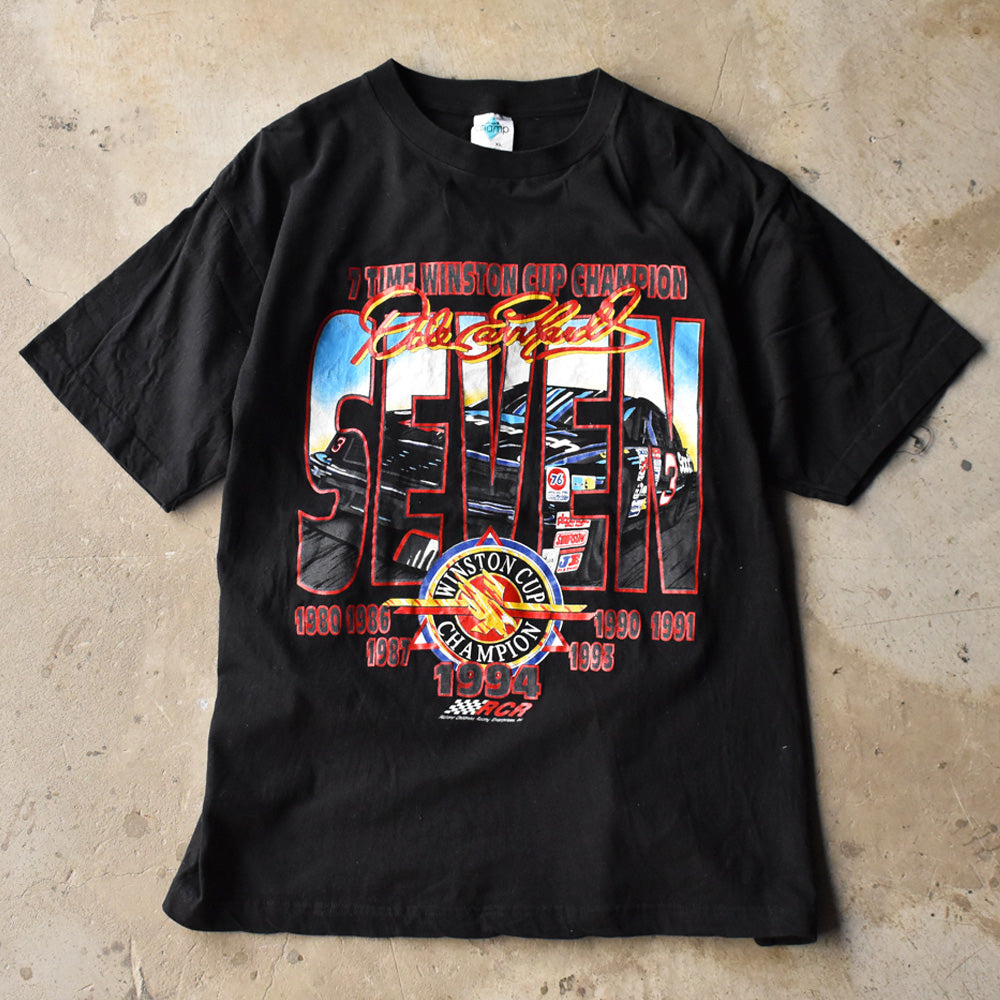 90’s “Dale Earnhardt #3 / 7 TIME WINSTON CUP CHAMPION” レーシング Tシャツ 240608
