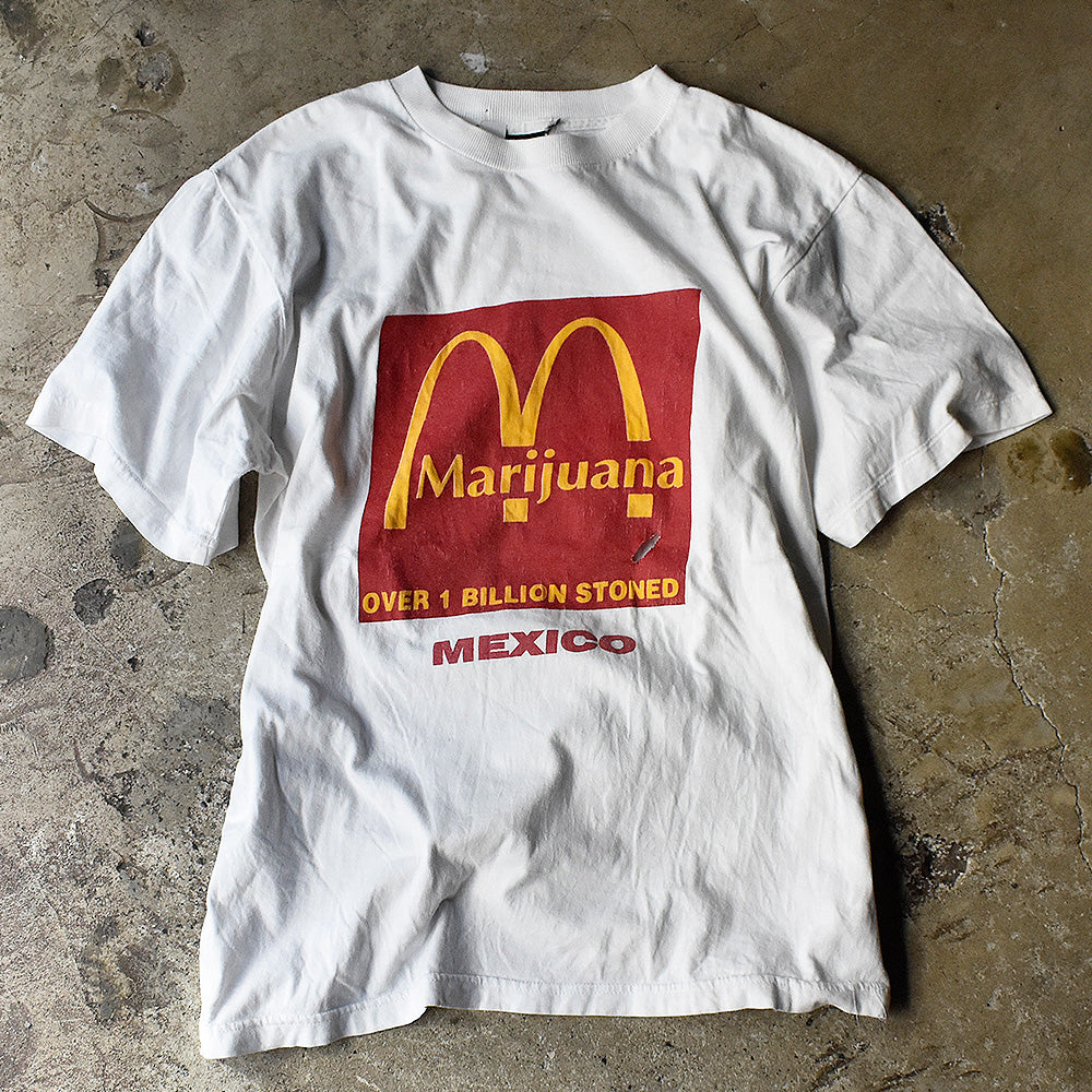 90's Marijuana マクドナルドパロディ! Tシャツ 231201H