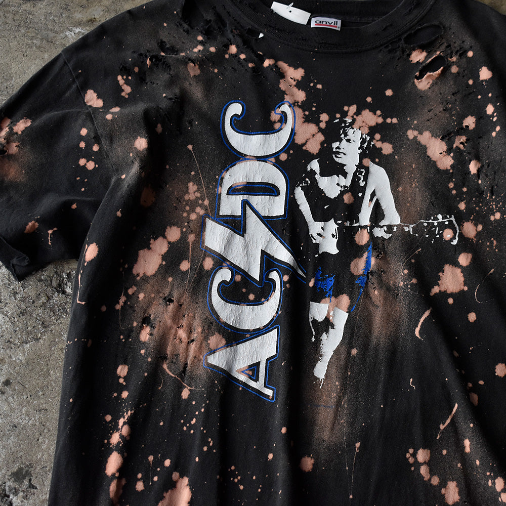 Y2K ブリーチ! ダメージ! AC/DC “For Those About To Rock (We Salute You)” Tシャツ 250606H