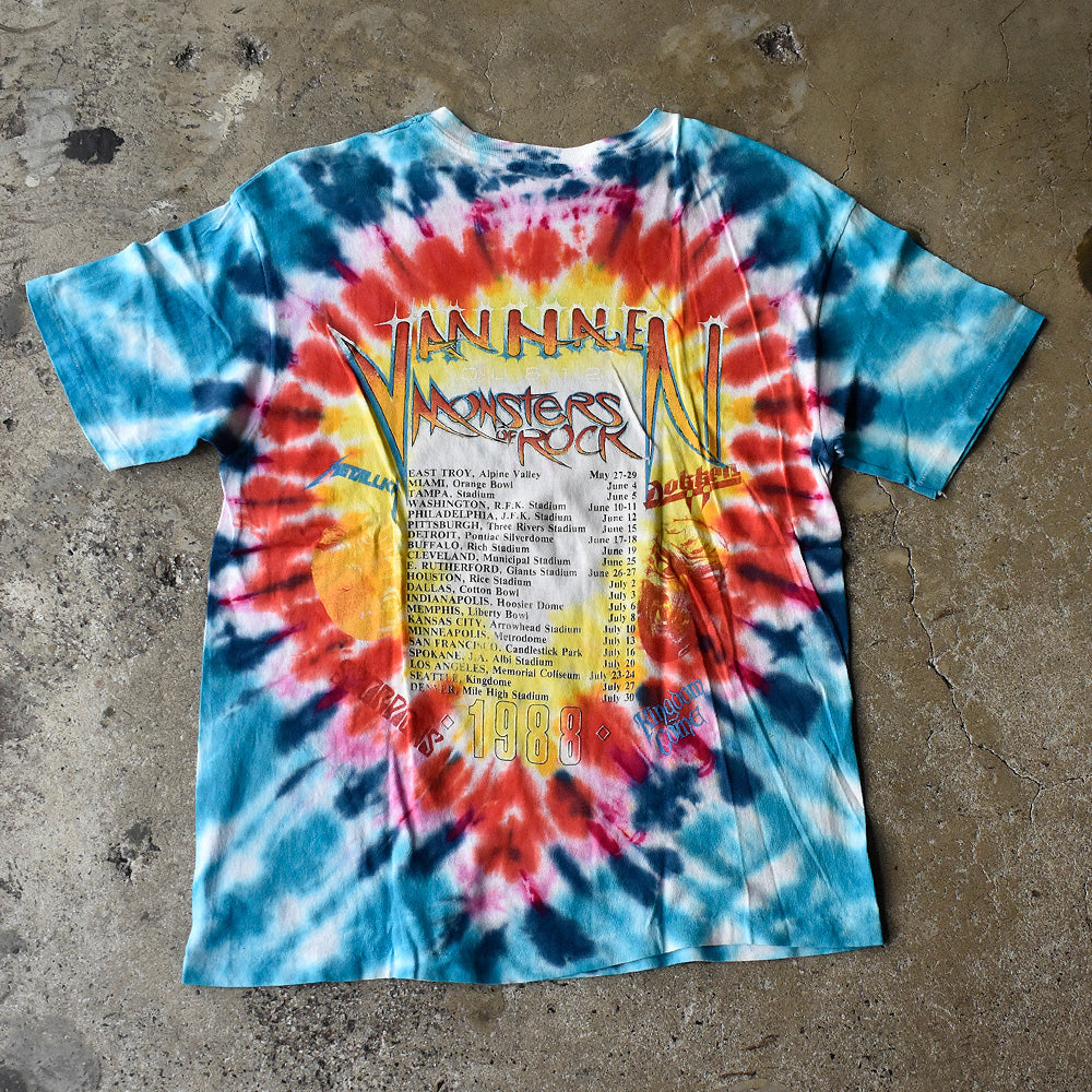 80's Van Halen “MONSTERS OF ROCK“ Scorpions/Metallica/Dokken/Kingdom Come タイダイ ロック Tシャツ 250704H