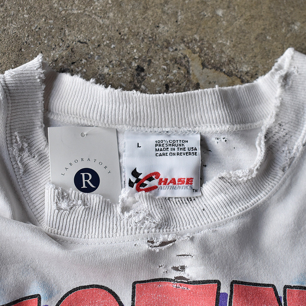 90's ボロ! CHASE authentics AOP レーシング Tシャツ USA製 250805H