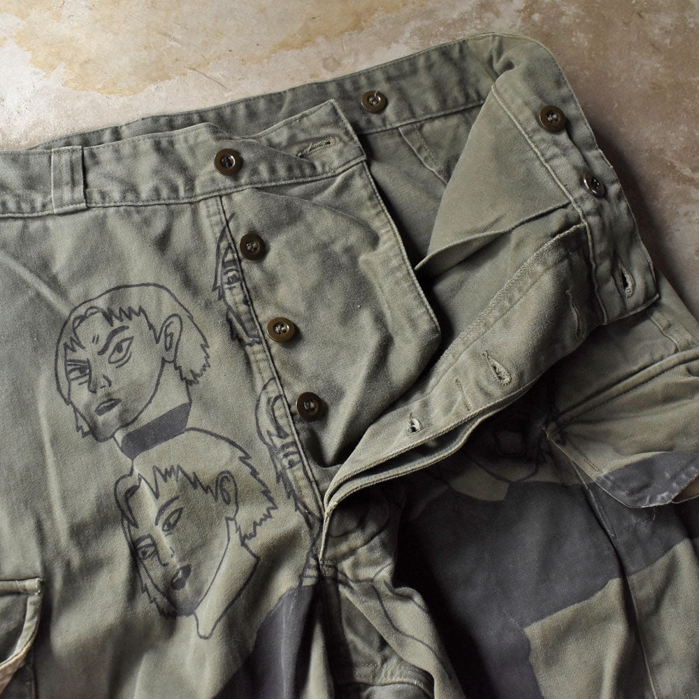 70’s French Army M-47 ハンドペイント ミリタリーパンツ 251007H