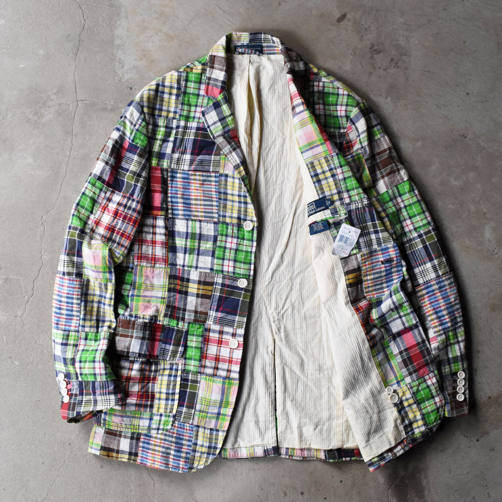 90’s デッドストック! Polo Ralph Lauren マドラスチェック パッチワーク ジャケット 250208