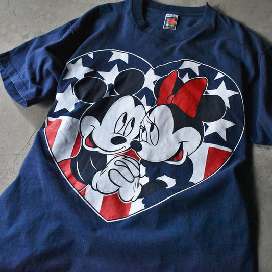 90’s Disney ”MICKEY & MINNIE” キャラ Tシャツ USA製 240501