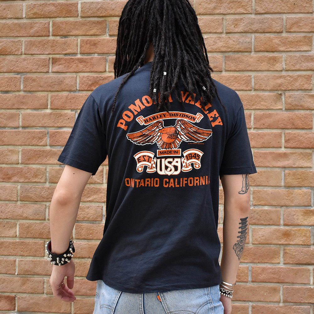 80's Harley-Davidson “イーグル×ハーレー” バイク Tシャツ 240716H