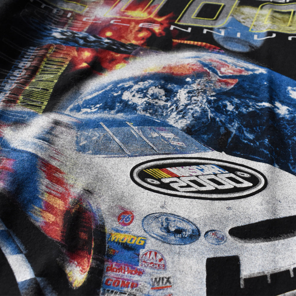 Y2K Checkerd flag “NASCAR 2000” レーシング Tシャツ 250511
