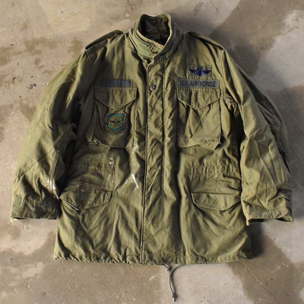 ’85 U.S.ARMY M-65 フィールドジャケット ワッペン付き! ブラスジップ 240320
