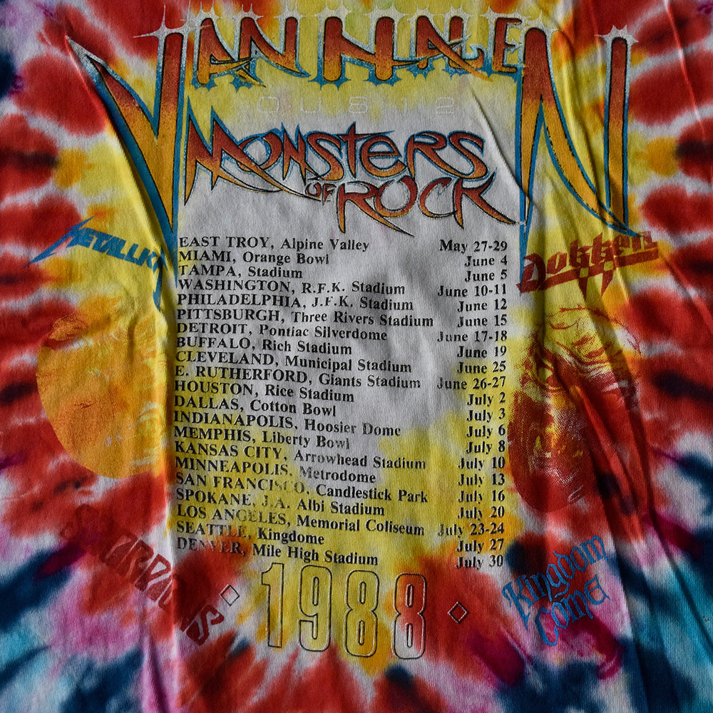 80's Van Halen “MONSTERS OF ROCK“ Scorpions/Metallica/Dokken/Kingdom Come タイダイ ロック Tシャツ 250704H
