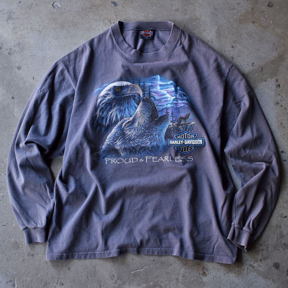 90's Harley-Davidson/ハーレー・ダビッドソン "PROUD&FEARLESS" ロンT USA製 230607