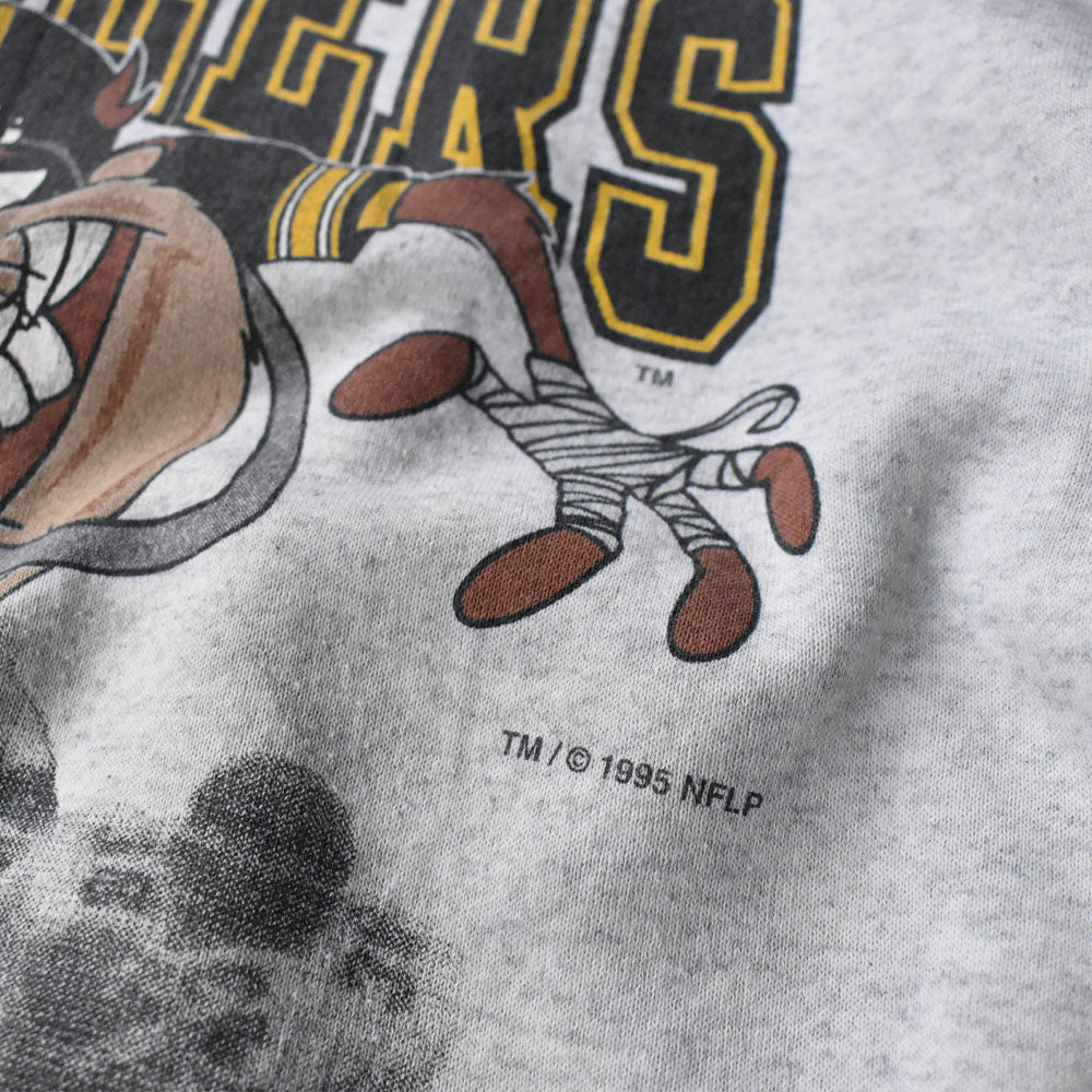 90’s Looney Tunes “NFL Pittsburgh Steelers × TAZ” キャラ スウェット USA製 240523
