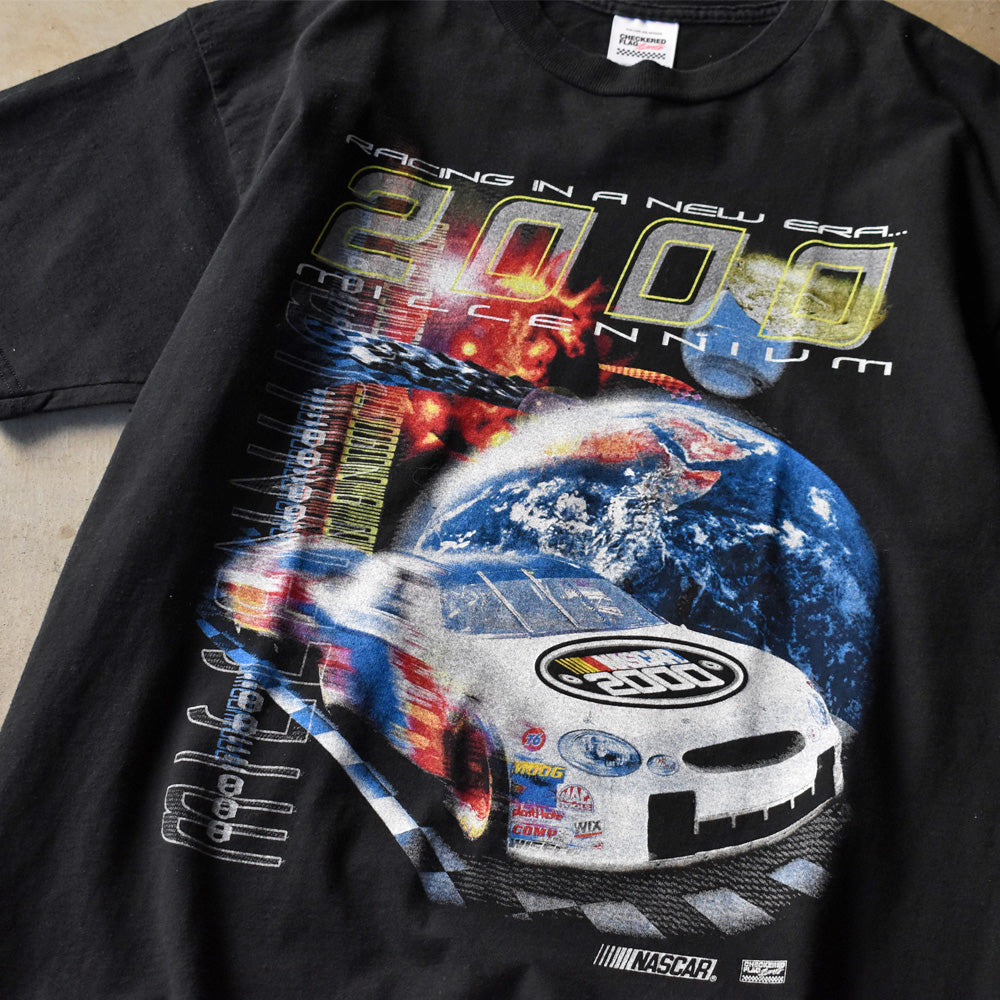 Y2K Checkerd flag “NASCAR 2000” レーシング Tシャツ 250511
