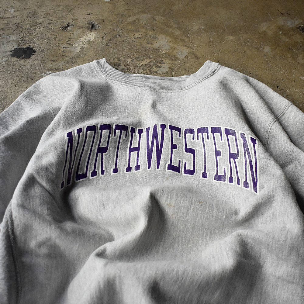 80's Champion "NORTHWESTERN" リバースウィーブ スウェット USA製 250207H