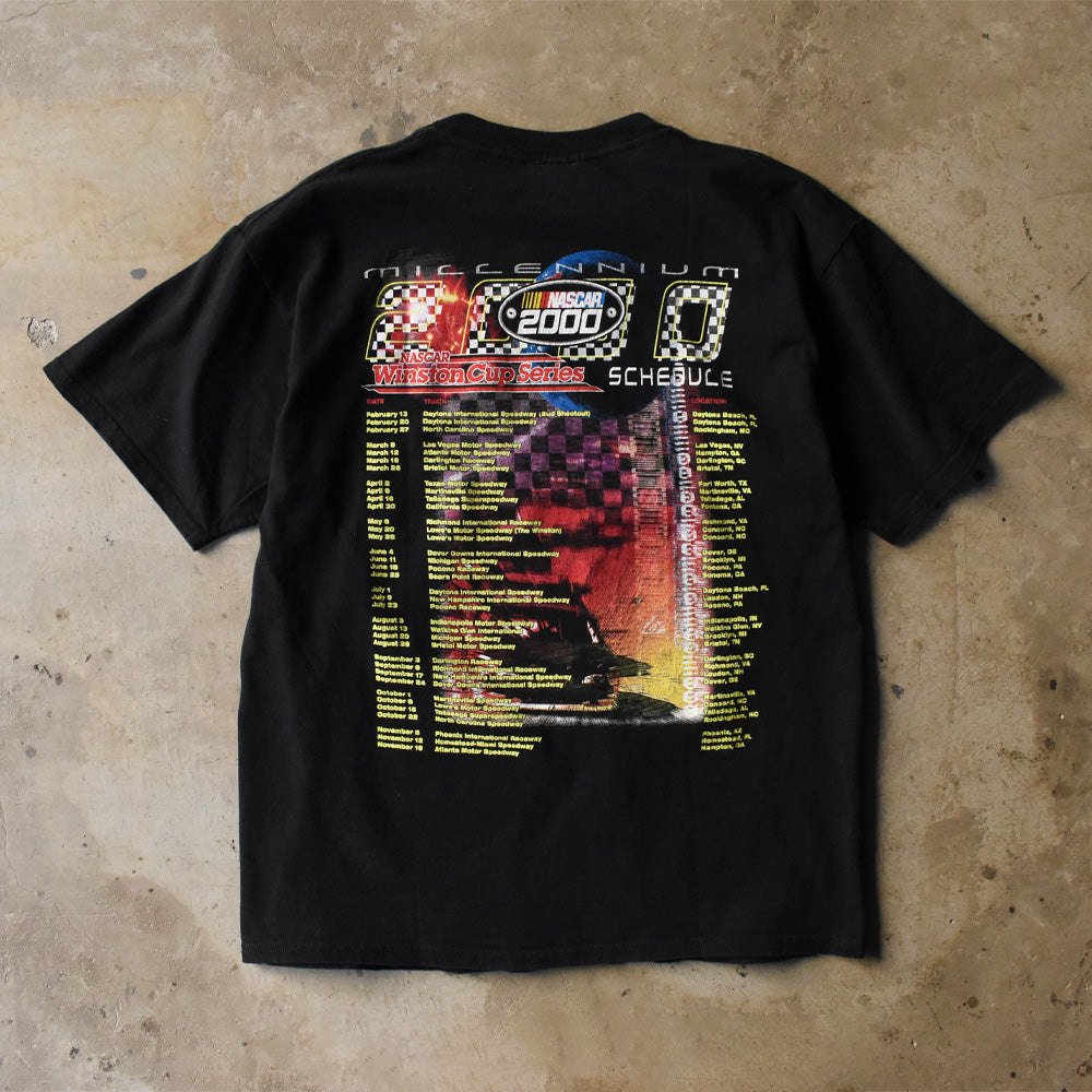 Y2K Checkerd flag “NASCAR 2000” レーシング Tシャツ 250511