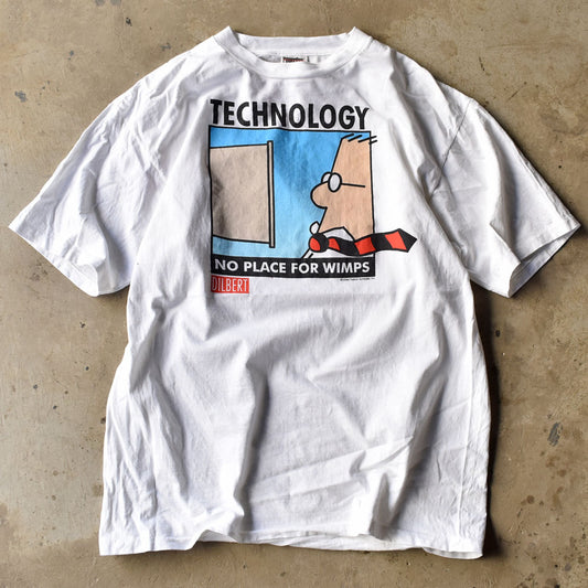 90’s DILBERT “NO PLACE FOR WIMPS” コミック アート Tシャツ 240510
