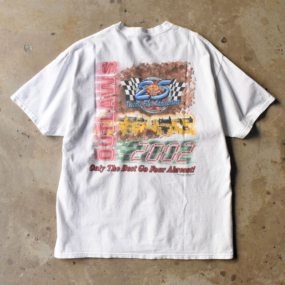 Y2K Hanes “WORLD OF OUTLAWS” レーシング Tシャツ 250509